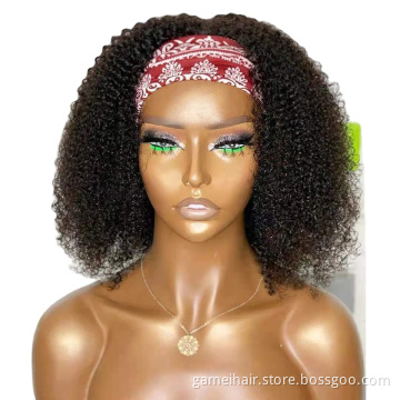 100% virgin headband glueless women wig natural silk base  russian hd transparent lace front virgin human hair wig